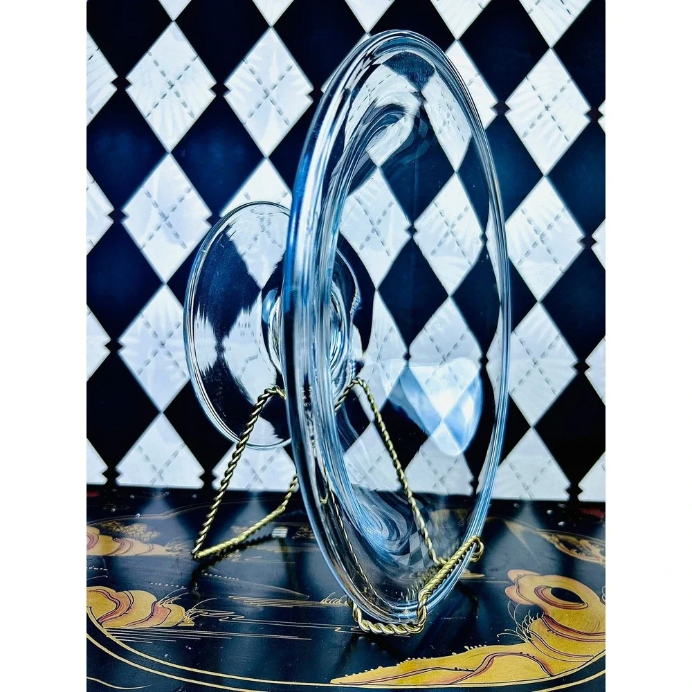 Vintage Wide 12 Inch Clear Glass Centerpiece Bowl‎ Pedestal Compote